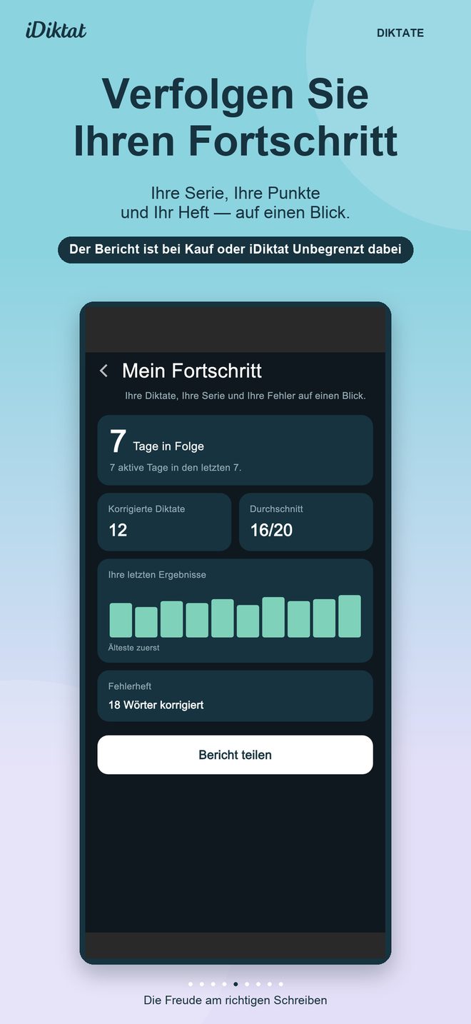 Der Fortschritt in iDiktat