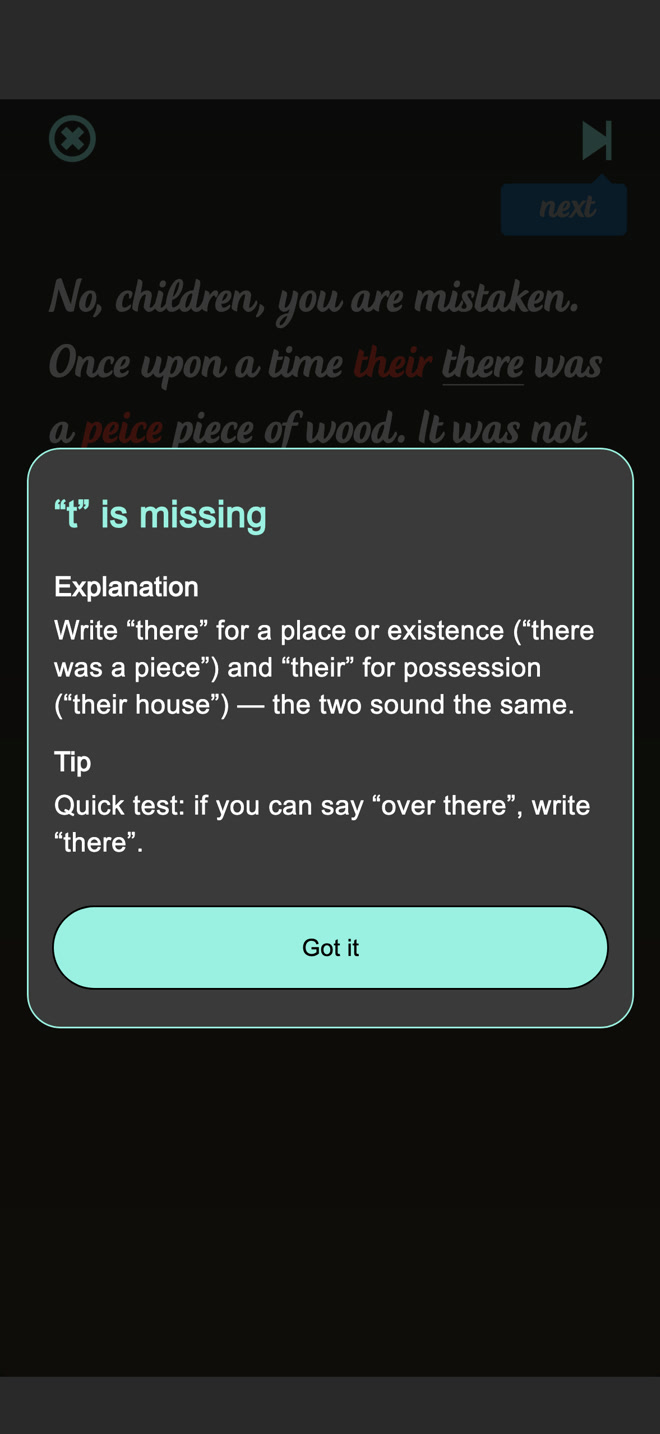 An explanation of a mistake in iDictation