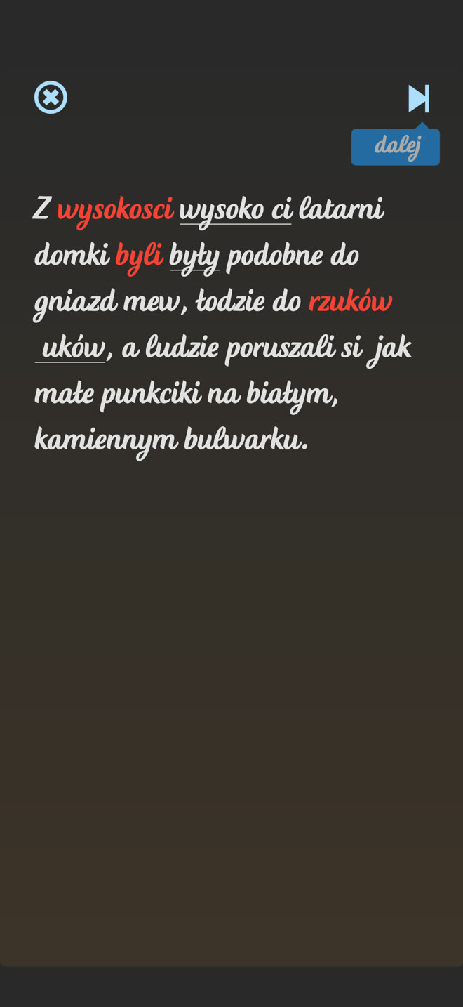 Poprawa wizualna w iDyktando