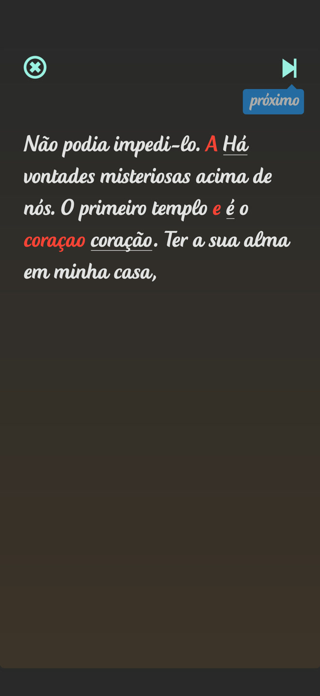 A correção visual no iDitado